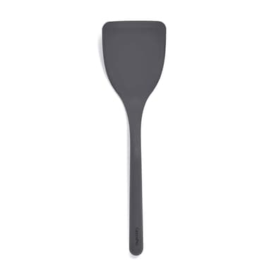 GreenPan Silicone Solid Turner Spatula, Flipping Cooking Kitchen Utensil, Flexible Rubber Nonstick Cookware, Rigid Steel Core, Heat-Resistant, Anti-Slip Handle, BPA-Free, Dishwasher Safe, Gray