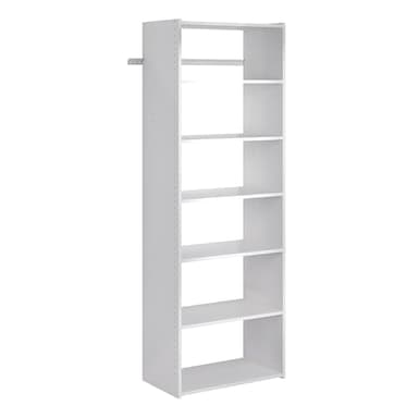Easy Track PH38-WH Living Essentials - Shelf Tower Wood Closet Organizer, White