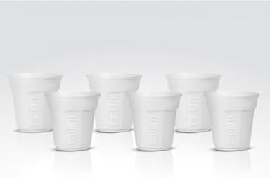 Bialetti Y0TZ502 6 espresso cups, porcelain, white, 6 pieces (pack of 1),
