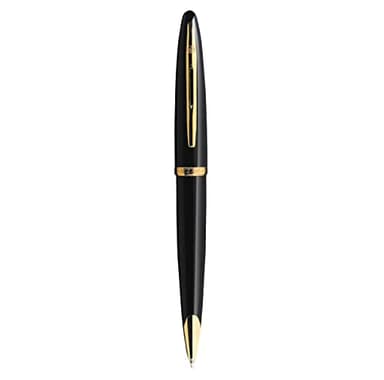 Waterman Carène Black Sea Ballpoint Pen, High-Gloss Black & 23k Gold Clip, Medium Point with Blue Ink Cartridge, Gift Box