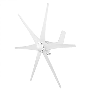 800W Wind Turbine and Windmill Generator System 6 Blade with Wind Controller for Marine, Residential, Outdoor Applications - Complete Kit for Boats, Terraces, Cabins, Home Power (White 48V)