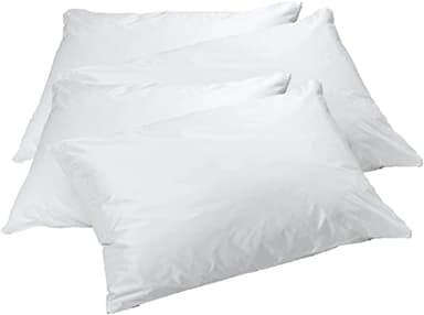 Elaine Karen 4-Pack Vinyl Pillow Protectors - Queen Size Zippered Pillow Covers - 100% Waterproof, Bedbug Proof - Washable and Reusable Pillow Encasement Covers