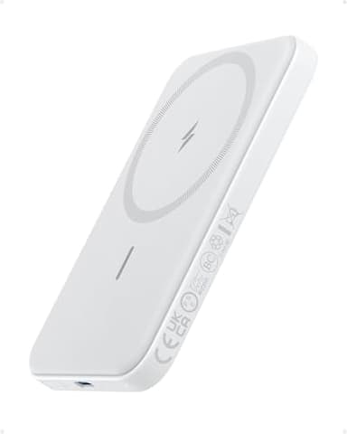 Anker 321 MagGo Battery (PowerCore Magnetic 5K), 5,000mAh Magnetic Wireless Portable Charger, Compatible with iPhone 15/15 Plus/15 Pro/15 Pro Max, iPhone 14/13/12 Series (White)