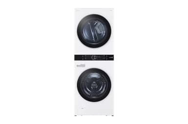 LG WashTower Stacked Smart Laundry Center 4.5 Cu.Ft. Front Load Washer & 7.4 Cu.Ft. Electric Dryer in White w/Steam WKEX200HWA