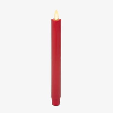 Luminara - Flameless Battery Operated Taper Candle - Holiday Red - Pack of 1-1x9.5 - LED Flickering Flame - Realistic Safe for Home Kids and Pets