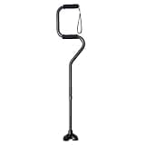 BeneCane Walking Cane Adjustable Cane with Offset Soft Cushioned Handle for Men & Women Lightweight Comfortable Extra Stability Base 2 Handle Mobility Aid for Men Women and Seniors (Black)