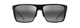 Maui Jim Men's Honokalani Polarized Rectangular Sunglasses, Matte Black/Neutral Grey, Large