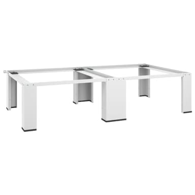 vidaXL Double Washing and Drying Machine Pedestal, Washer and Dryer Stand, Washing Machine Riser, Laundry Pedestal for All Washing Machines, White