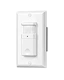 DEWENWILS Motion Sensor Light Switch, Single Pole, Motion Activated Wall Switch, Needs Neutral Wire, 5A for Hallway, Bathroom, Storage Room, UL Listed, White