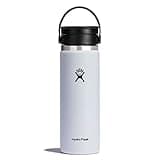 Hydro Flask Wide Mouth Bottle with Flex Sip Lid - Insulated Water Bottle Travel Cup Coffee Mug White 20 oz