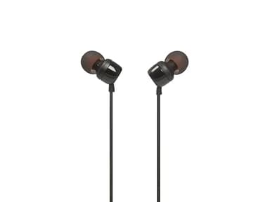 JBL Tune 110 - in-Ear Headphones with JBL Pure Bass Sound, 1-Button Remote, Microphone and Tangle-Free Flat Cable (Black)