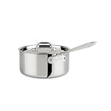 All-Clad D3 3-Ply Stainless Steel Sauce Pan with Lid 3 Quart, Induction, Oven Broiler Safe 600F, Multipurpose, Compatible w/ All Cooktops, For Restaurant or Home Kitchen, Pots & Pans, Cookware, Silver