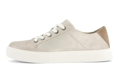 Toms Women's Kameron Lace UpSneaker, Champagne Metallic Suede Suede, 8
