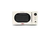 Nostalgia NRMO7IVY6A Retro Compact Countertop Microwave Oven, 0.7 Cu. Ft, Ivory