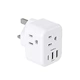US to UK Ireland Plug Adapter, Addtam Type G Power Adapter with 3 AC Outlets and 3 USB(1 USB C), Travel Essentials for USA to Dubai Scotland British London England Hong Kong Irish