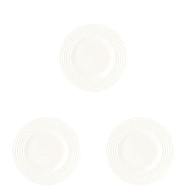 kate spade new york Wickford Party Plate, 0.40 LB, White (Pack of 3)