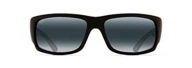 Maui Jim Unisex's World Cup Polarized Rectangle Sunglasses, Matte Black Rubber/Neutral Grey Polarized, Large Fit