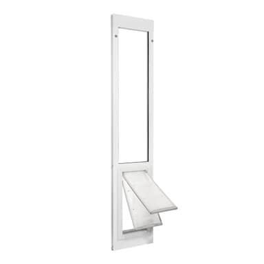 Endura Flap Pet Door for Vinyl Sliding Glass Doors | Dual-Flap Extreme Weather Design | Insulated, Energy-Efficient Dog Door with Locking Security | White, Large Flap, 93.25"-96.25" Slider Height