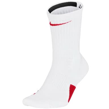 Nike Elite Crew Unisex Socks SX7622-103 (WHITE/UNIVERSITY RED/UNIVERSIT), Size M
