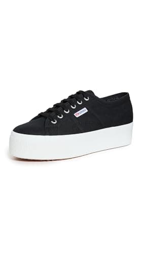 Superga Unisex 2790 Platform, Black/F White, 7.5 Medium