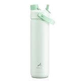 POWCAN 26 oz Insulated Water Bottle with 2-in-1 Straw and Spout Lid, Keep Cold 24H, Leak-Proof, BPA-Free, Double Wall Stainless Steel Water Bottle for Sports, Gym, Travel, and School (Mint)