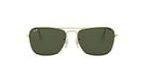 Ray-Ban RB3136 Caravan Square Sunglasses, Gold/G-15 Green, 58 mm