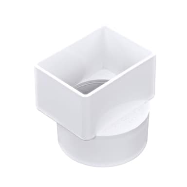 NDS 903 HIPS Offset Downspout Adapter, Connects 2X3-Inch Downspout to 3-Inch Sewer and Drain Pipe, White