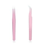 Foihukelim Industrial Tweezers,for Craft,Soldering, Laboratory Work, Jewelry-Making,for Modeling, Electronic Repair (2pcs This image color)