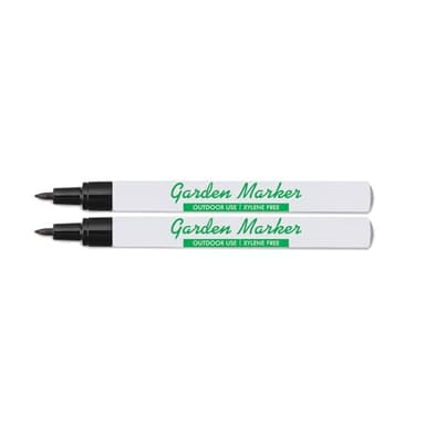 Garden Markers for Outdoor Use, 0.8 mm Medium Point, Black - Fade Resistant Ink, Waterproof, Xylene Free, No Smudging, Dries Quick, Alcohol Based Garden Marker Pen, Use On Almost Any Surface, 2 Count