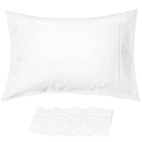 Beckham Hotel Collection Soft Brushed Microfiber Wrinkle Resistant Luxury King Pillow Case 4 Pack White