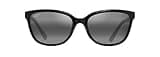 Maui Jim Honi Cat Eye Sunglasses, Shiny Black/Neutral Grey Polarized, Small