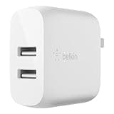 Belkin 24W Dual Port USB Wall Charger - iPhone Fast Charging - Charging Block for Power Bank, iPhone 16, iPhone 15, iPhone 14, iPhone13, iPad Pro, Samsung & More, (Cable Not Included)