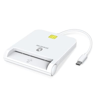 ZOWEETEK CAC Reader Military, USB C, CAC Reader for Mac OS/Windows/Linux, Compatible with Military Common Access Card (White)