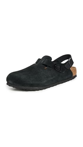Birkenstock Unisex Tokio - Suede Black EU 40 (US Men's 7-7.5, Women's 9-9.5) Narrow