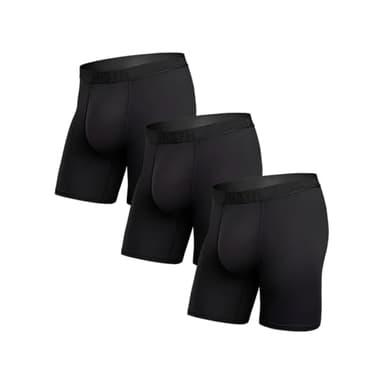 BN3TH Pro Flex Boxer Briefs, 3-D Pouch, Breathable Mesh, Friction-Free Smooth Finish - Black - Medium (3pk)