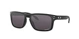Oakley Men's OO9102 Holbrook Square Sunglasses, Matte Black on Black/Prizm Black Polarized, 57 mm