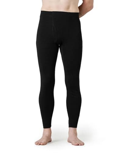 LAPASA Men's 100% Merino Wool Underwear Base Layer Lightweight Thermal Pants Activewear Long John Bottom Warm Soft Winter M30 Medium Black-Lightweight