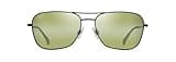 Maui Jim Naauao Aviator Sunglasses, Matte Black Varnish/Maui Ht Polarized, Large