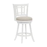 Hillsdale Fairfox Swivel Stool with Rectangular Lattice Back, Counter Height, White