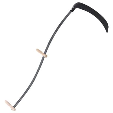 Zateety Garden Scythe Tool for Grass Cutting, 57" Long Wooden Handle Scythe with Sharpening Stone, Heavy Duty Carbon Steel Weeding Sickle for Clearing Brush, Wheat & Overgrown Yards (Black)
