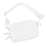Belt Bag for Women Two-Way Zipper Cross Body Fanny Pack Fashion Waist Packs Everywhere Belt Bag with Adjustable Strap Gifts for Teen Girls Women Men (White)