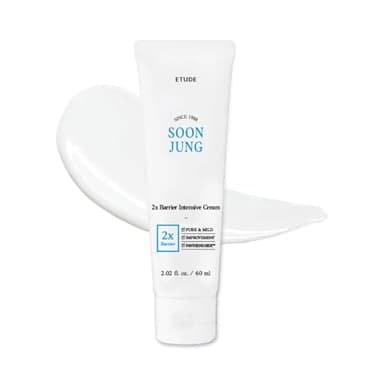 ETUDE SoonJung 2x Intensive Cream for Barrier Repair, Rich Moist, Madecassoside & Panthenol for Soothing, Face Moisturizer for Sensitive Skin, pH Balanced, Hypoallergenic, Korean Skin Care,2.02 Fl Oz