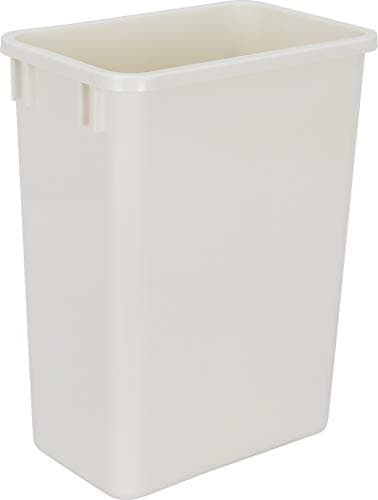 Hardware Resources Plastic Trash Can - Indoor Garbage Bin for Kitchen, Home, Office & Commercial Use - Large Waste Disposal Tub - Compatible with Pull-Outs & Frames - 35-Quarts (Pack of 1) (8.75-Gallon) - White