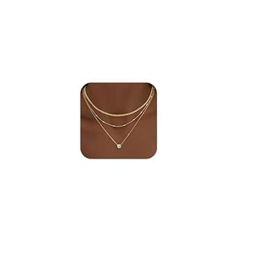 WomenGifts Layered Gold Necklaces for Women, 14K Gold Plated Dainty Cute Pendant Necklace Jewelry Set, Chunky Stackable Cuban Chain Choker Collar, Trendy Waterproof Non Tarnish Jewelry Gift