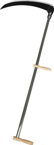YOUWEIAN Professional Scythe with Sharpening Stone - 57.1" Heavy-Duty Steel Blade & Wood Handle for Efficient Grass Cutting, Weed Trimming, Lawn Care, Yard Maintenance