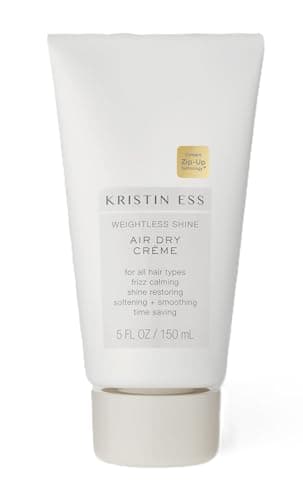 Kristin Ess Hair Weightless Shine Air Dry Cream for Curl Definition, Smoothing + Blowout Prep - Frizz Control - Light Hold - Women's Styling Product for Frizzy, Wavy + Curly Hair - Vegan