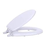 Soft Standard Vinyl Toilet Seat, White - 17 Inch Soft Vinyl Cover with Comfort Foam Cushioning - Fits All Standard Size Fixtures - Easy to Install Fantasia by Achim Home Decor