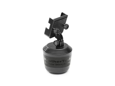 WeatherTech CupFone Two View – Adjustable, Universal Cup Holder Phone Mount Car & Truck Accessory – Best Design for iPhone & Smartphone Charging – Black Plastic Knobs