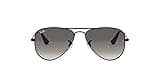 Ray-Ban Junior Kids' Rj9506S Metal Aviator Sunglasses, Black/Light Grey Gradient Dark Grey, 52 mm
