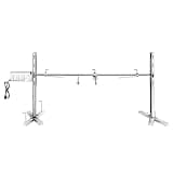 Rotisserie Grill Kit Stainless Steel Tripod Rotisserie Stand, 52inch Pig Lamb Hooded Roaster Charcoal Spit with 30W Motor & Adjustable Height Lockable Casters for Outdoor Camping Party, Rated 150 LB